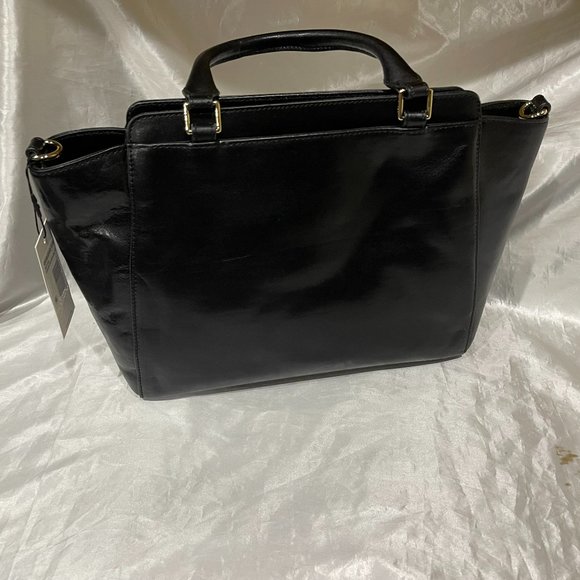 Brahmin ROBIN Leather Satchel Black Topsail Handbag Interchangeable Flaps X 2 - Picture 8 of 12